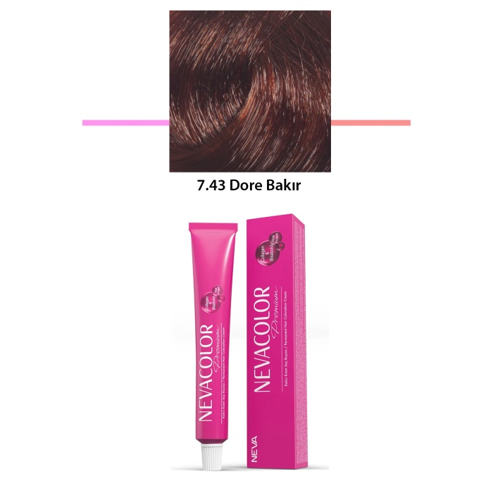 Premium 7.43 Dore Bakır - Kalıcı Krem Saç Boyası 50 g Tüp