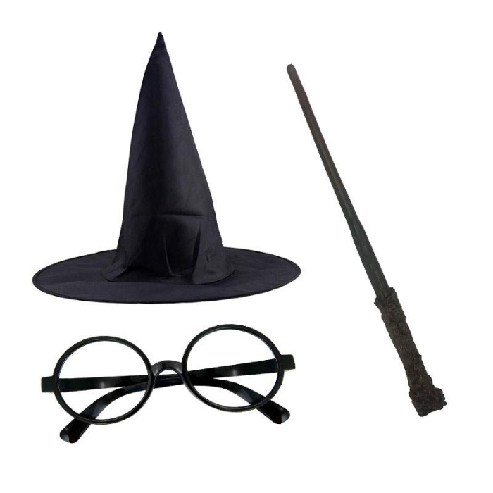 Harry Potter Şapkası Harry Potter Gözlüğü Harry Potter Asası 3 lü Set