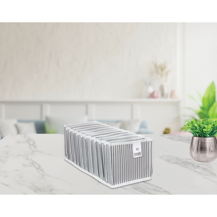 8 Bölmeli Akordiyon Organizer M - Gri
