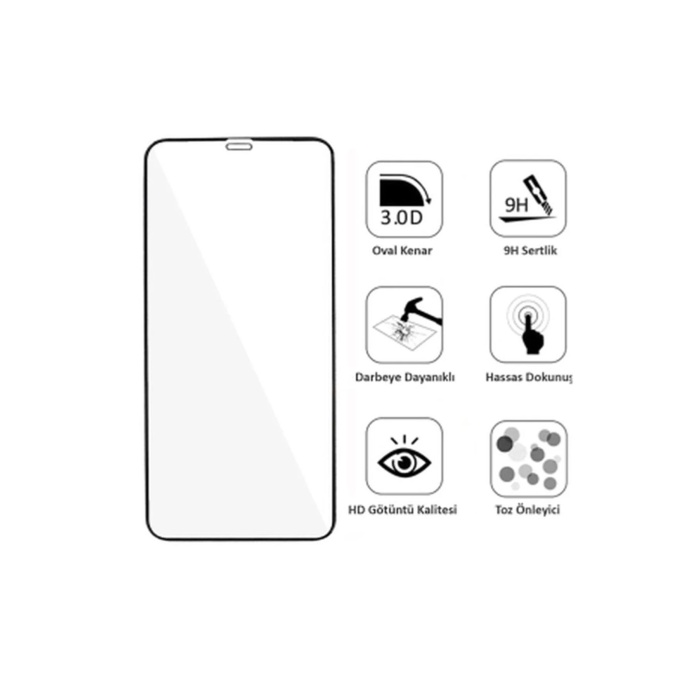 Iphone 14 Pro Max Uyumlu 9d Tam Kaplayan Parmak Izi Bırakmayan Ekran Koruyucu Film