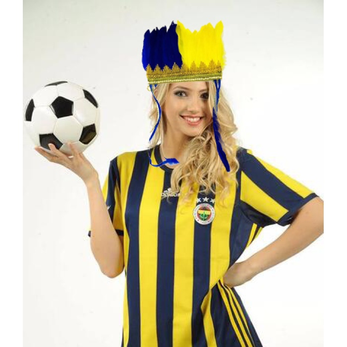 Sarı Lacivert Fenerbahçe Taraftar Tüylü Saç Bandı