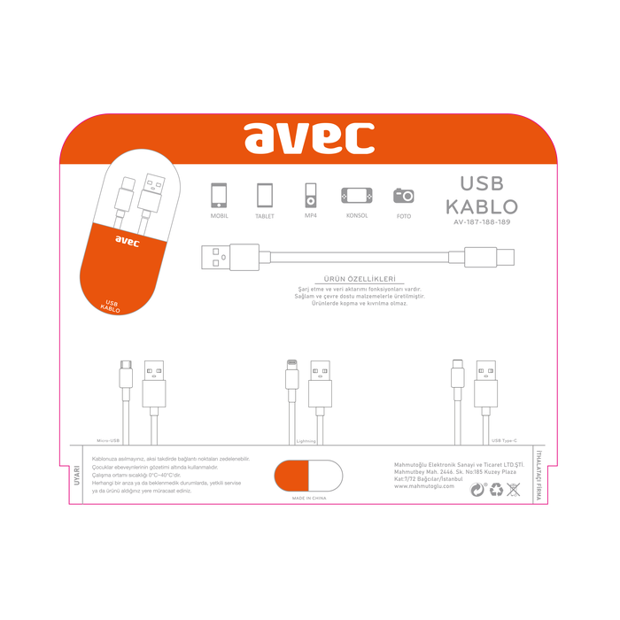 AVEC AV-188 Lightning Kablo