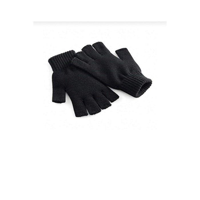 Yarım Parmak Kesik Siyah Eldiven Unisex 1 Çift Sıcak Tutan Yün Kışlık Erkek
