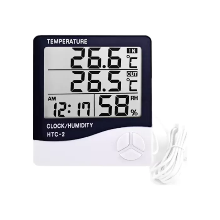 Dijital Termometre Isı Sıcaklık Nem Ölçer Saat Alarm