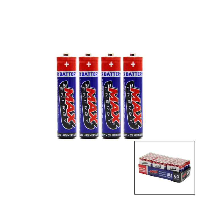 MAX ENERGY MAX-0637 PVC İNCE PİL 60 ADET 