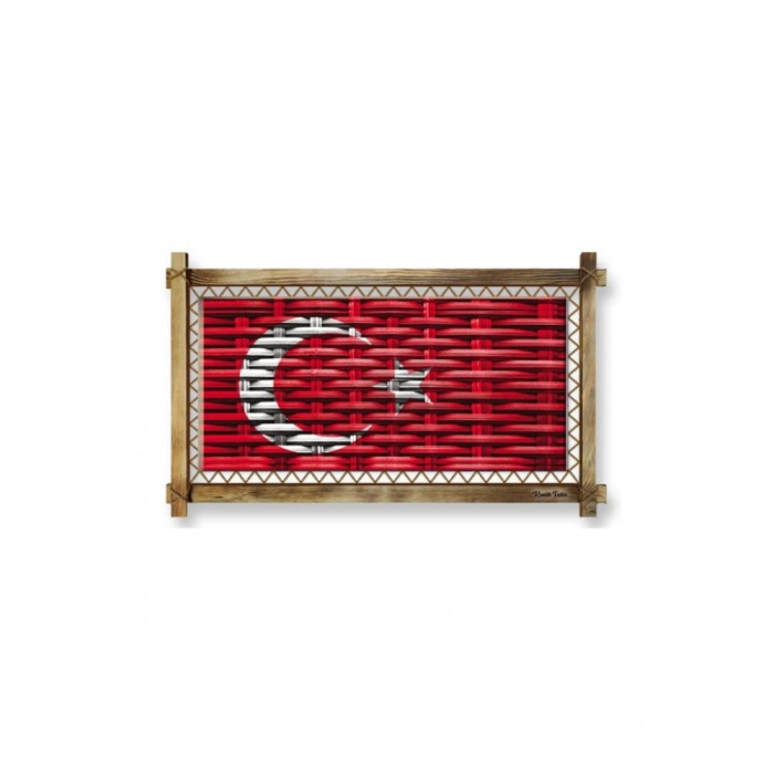 Kanvas Türk Bayrağı Düz Işıksız Tablo