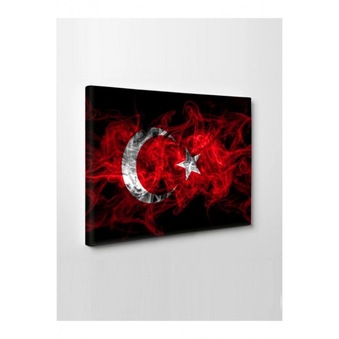 Kanvas Tablo Türk Bayrağı (Kırmızı Beyaz) Led Işıklı