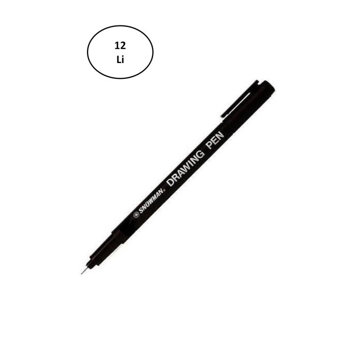 Snowman Teknik Çizim Kalemi 2 Siyah 12li