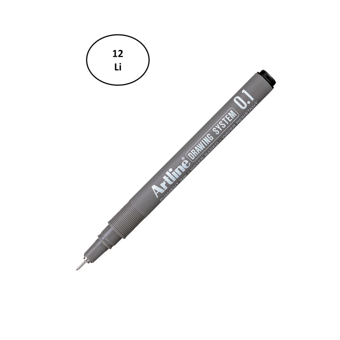 Artline 231 Siyah Çizim Kalemi 0.1 12li