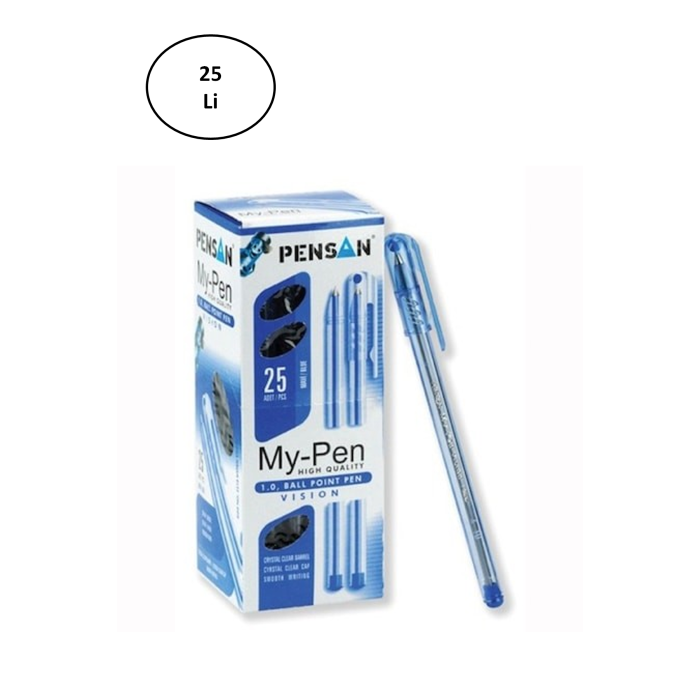 Pensan Tükenmez Kalem My-Pen 1 Mm Mavi 25li