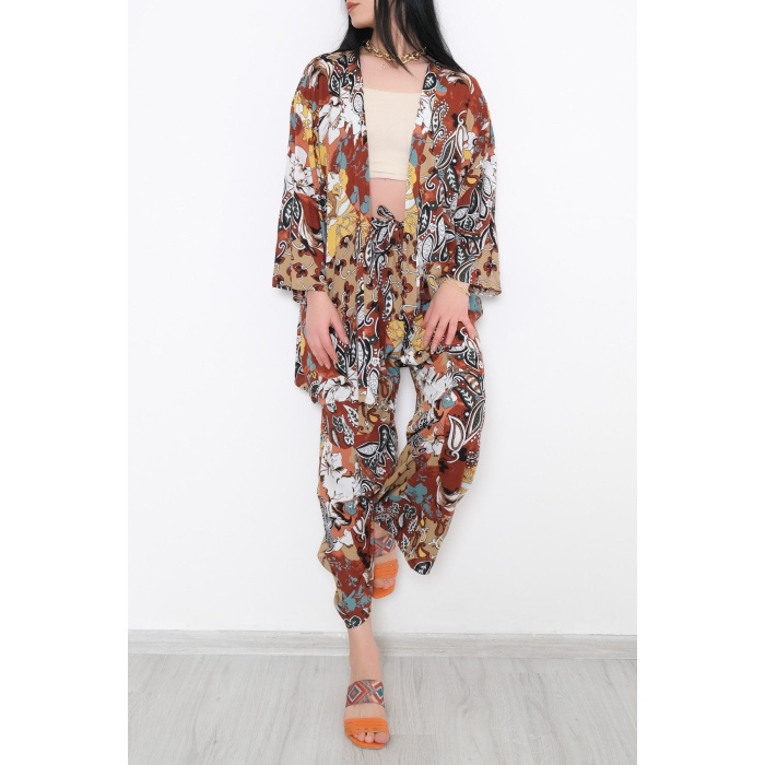 Kimono Takım Bejdesenli