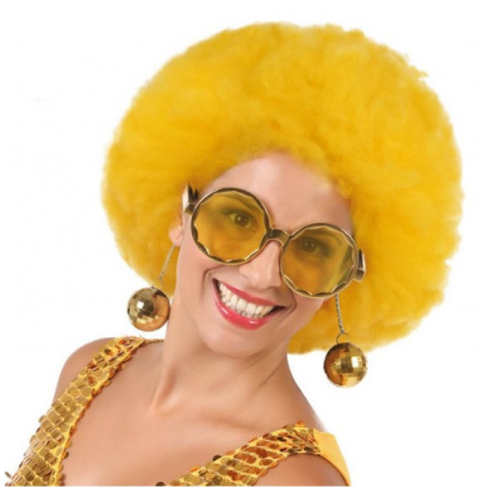 Altın Renk Disko Toplu Küpeli Parlak Yılbaşı Parti Gözlüğü 