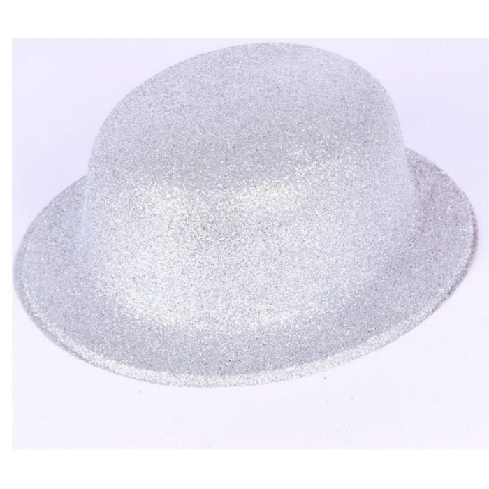 Gümüş Renk Yuvarlak Simli Plastik Parti Şapkası