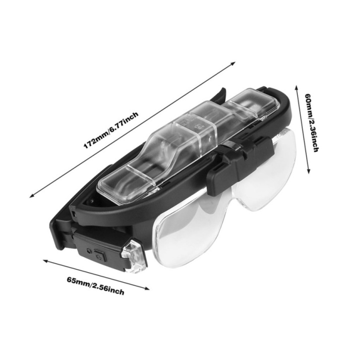 Şarjlı Gözlük Tip Büyüteç Mercek Lup Lensleriyle Taşıma Çantalı 11642Dc