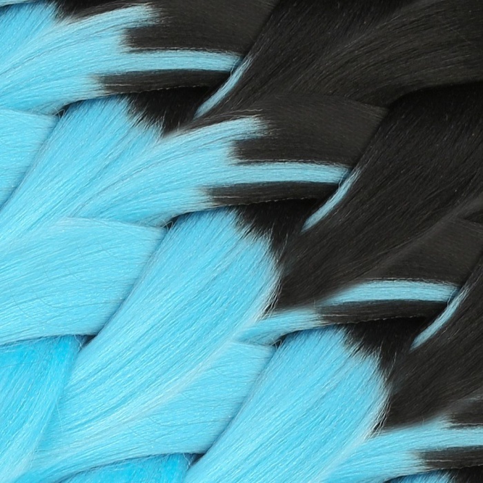 Afrika Örgülük Sentetik Ombreli Saç 100 Gr. / Siyah / Açık Mavi