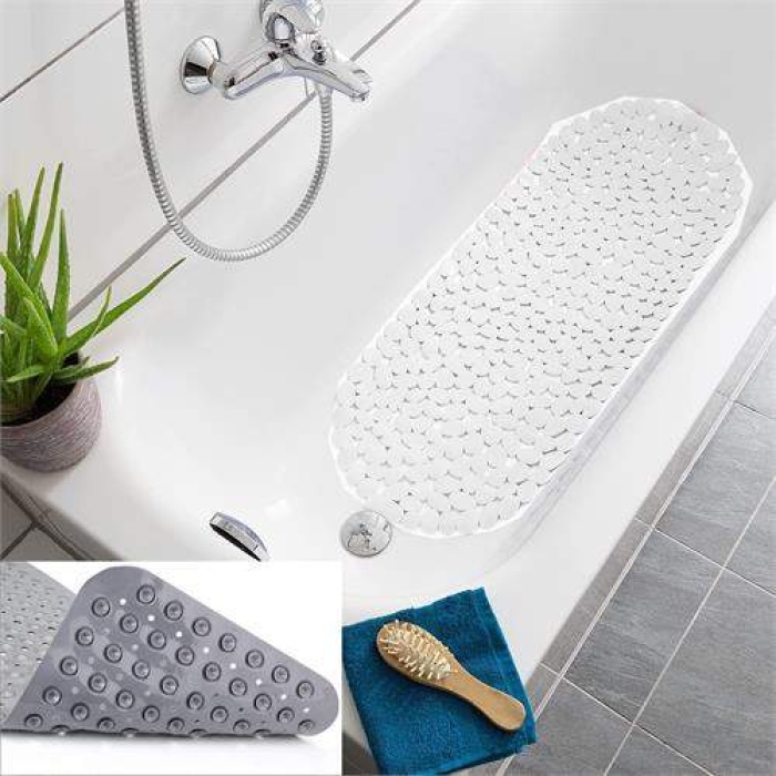 J.Stone Design BEYAZ 33 Vantuzlu  Banyo Duş Kaydırmaz Paspas