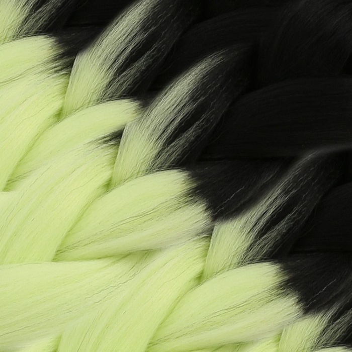 Afrika Örgülük Sentetik Ombreli Saç 100 Gr. / Siyah / Açık Fıstık Yeşili