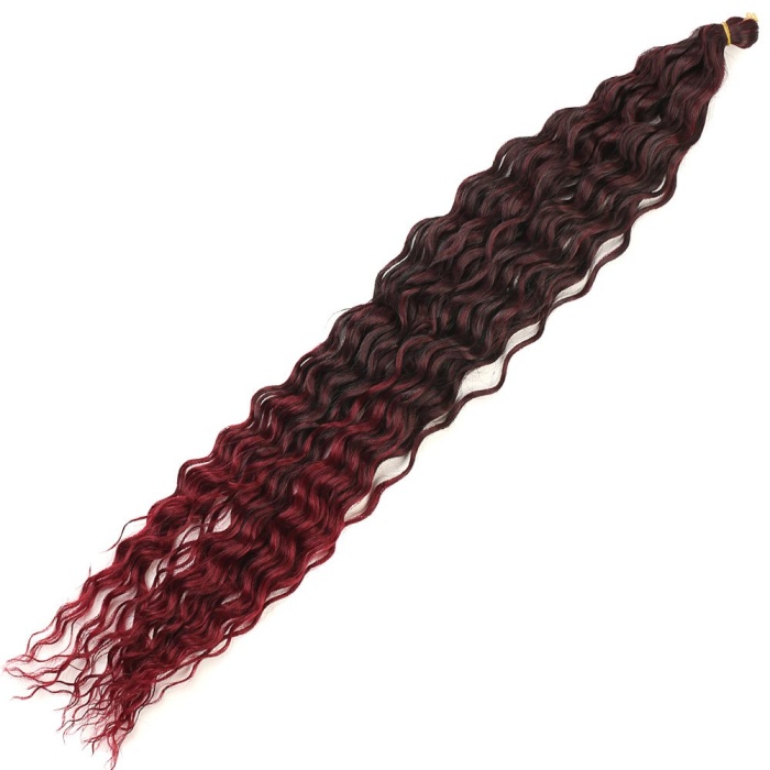 Rus Afro Dalgası Saç / Siyah / Kızıl Ombreli