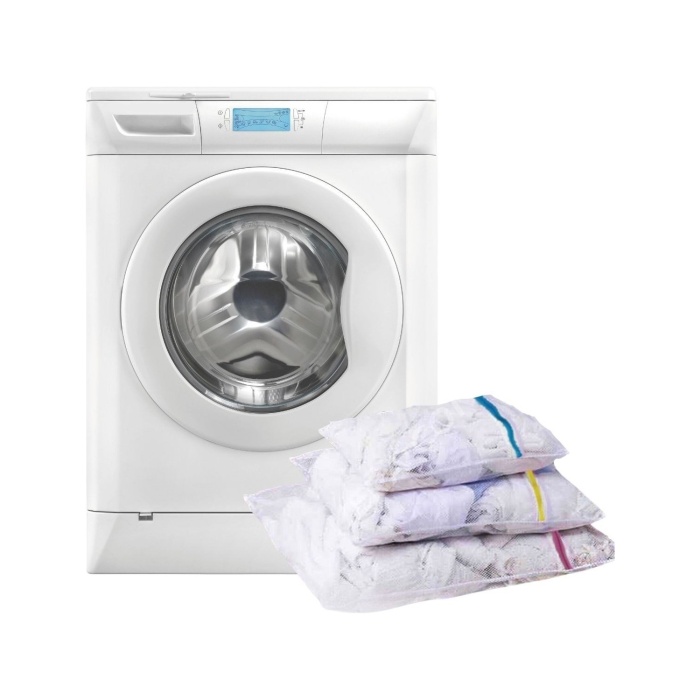 3lü Çamaşır Yıkama Filesi Set Renkli Fermuarlı Pratik Çamaşır Yıkama Filesi Seti 3 Boy