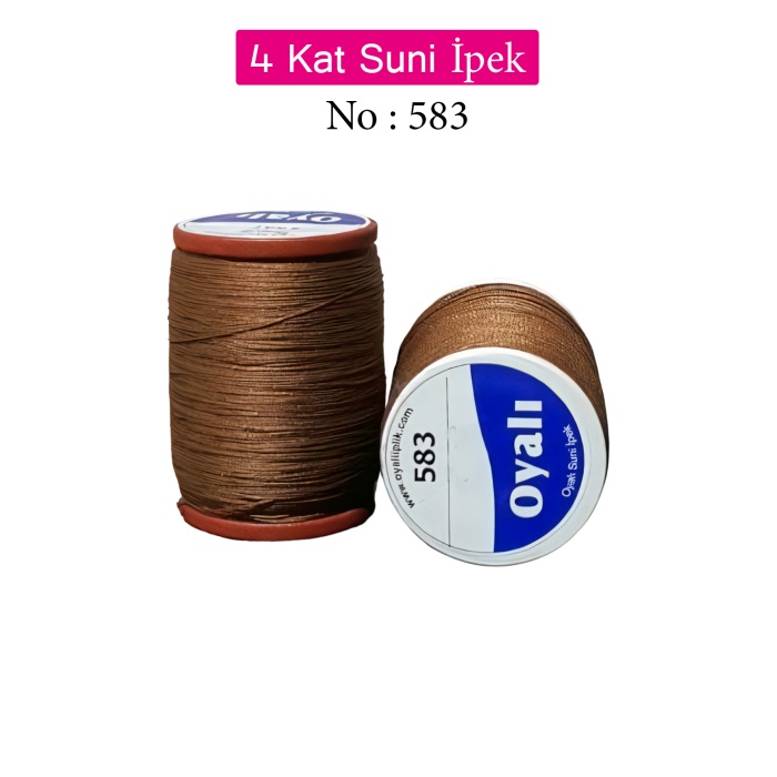 Oyalı 4 Kat Suni İpek İplik İğne Oyası Boncuk İpi Tığ Oyası No:583