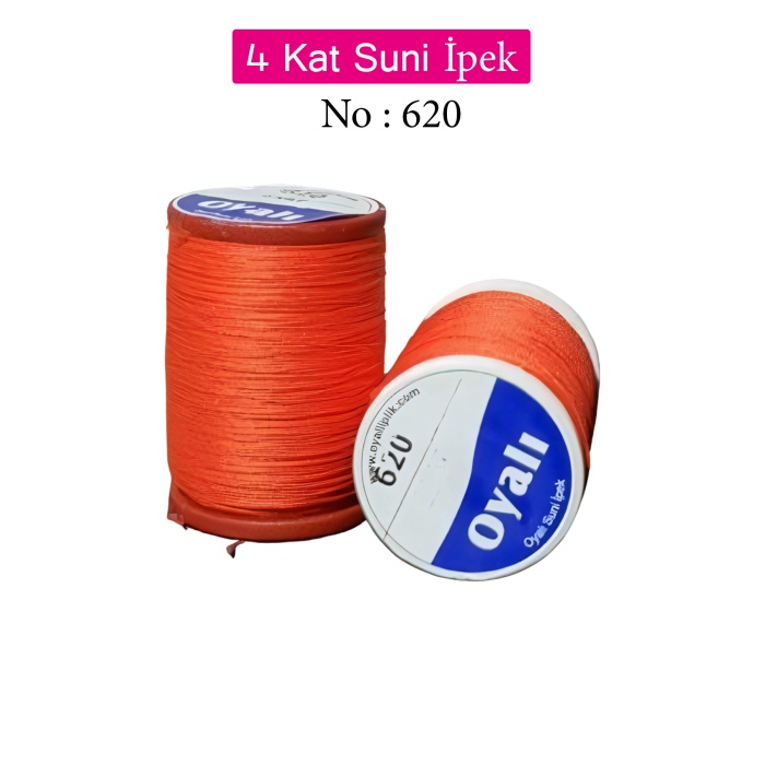Oyalı 4 Kat Suni İpek İplik İğne Oyası Boncuk İpi Tığ Oyası No:620