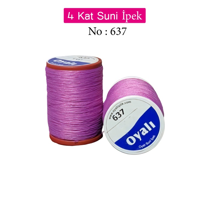 Oyalı 4 Kat Suni İpek İplik İğne Oyası Boncuk İpi Tığ Oyası No:637