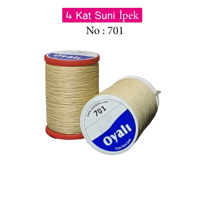 Oyalı 4 Kat Suni İpek İplik İğne Oyası Boncuk İpi Tığ Oyası No:701