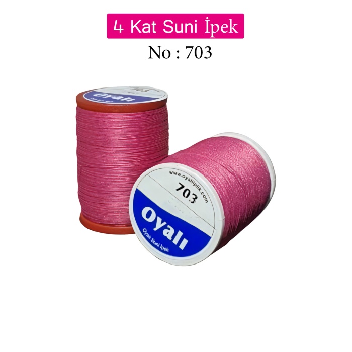 Oyalı 4 Kat Suni İpek İplik İğne Oyası Boncuk İpi Tığ Oyası No:703