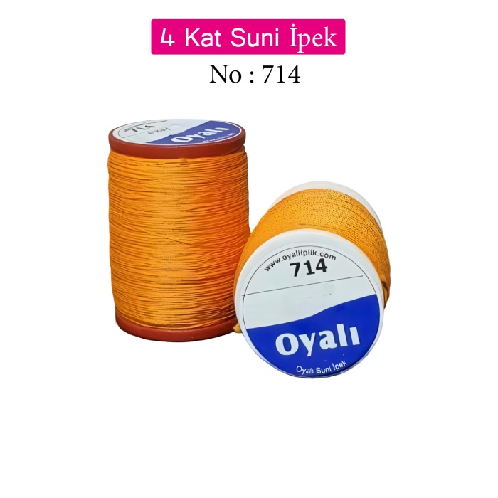 Oyalı 4 Kat Suni İpek İplik İğne Oyası Boncuk İpi Tığ Oyası No:714