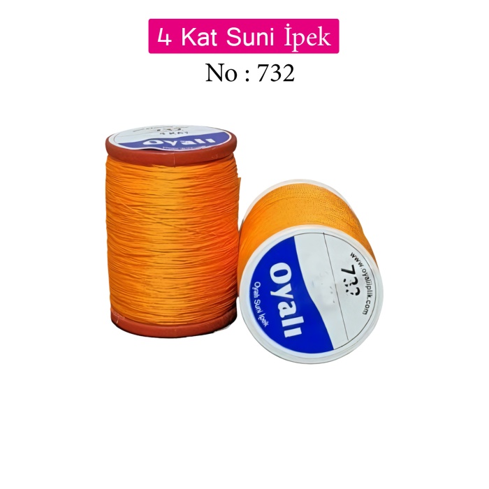 Oyalı 4 Kat Suni İpek İplik İğne Oyası Boncuk İpi Tığ Oyası No:732