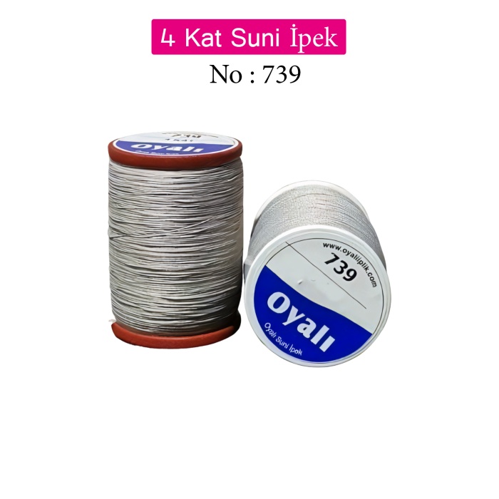 Oyalı 4 Kat Suni İpek İplik İğne Oyası Boncuk İpi Tığ Oyası No:739