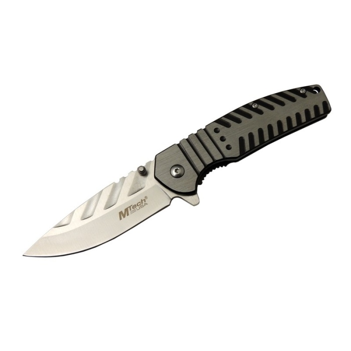 4 14 Gri Kamp Çakı 21cm - Yarı Otomatik, Metal Sap