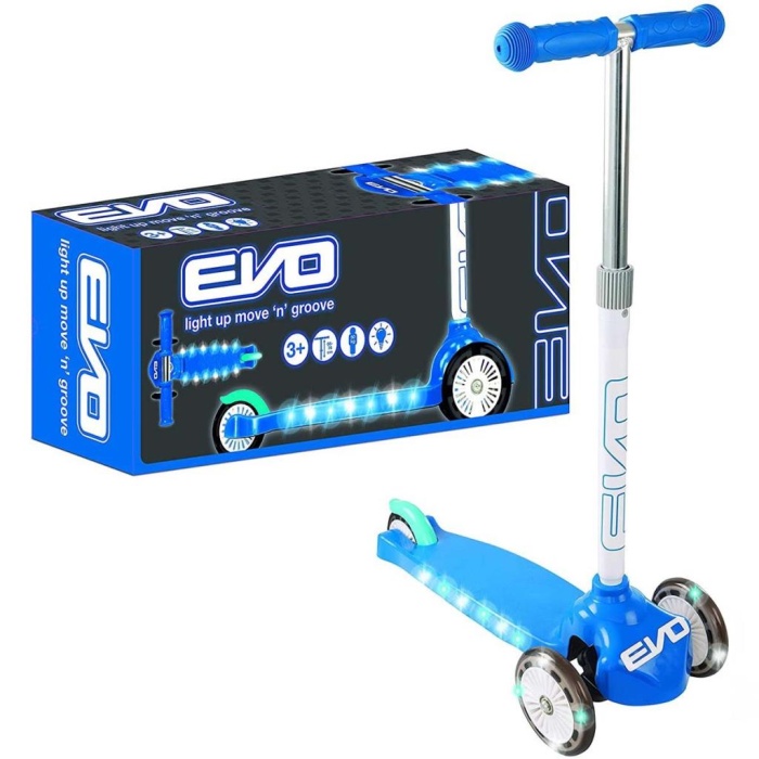 Evo Işıklı Move N Groove Mavi Üç Tekerlekli Scooter
