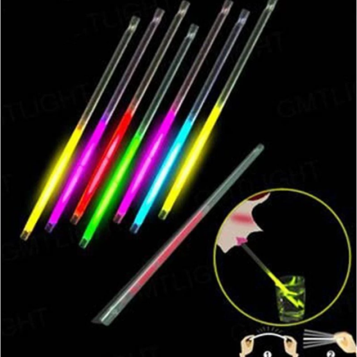 Karanlıkta Parlayan Glow  Fosforlu Pipet 3 Renk 3 Adet