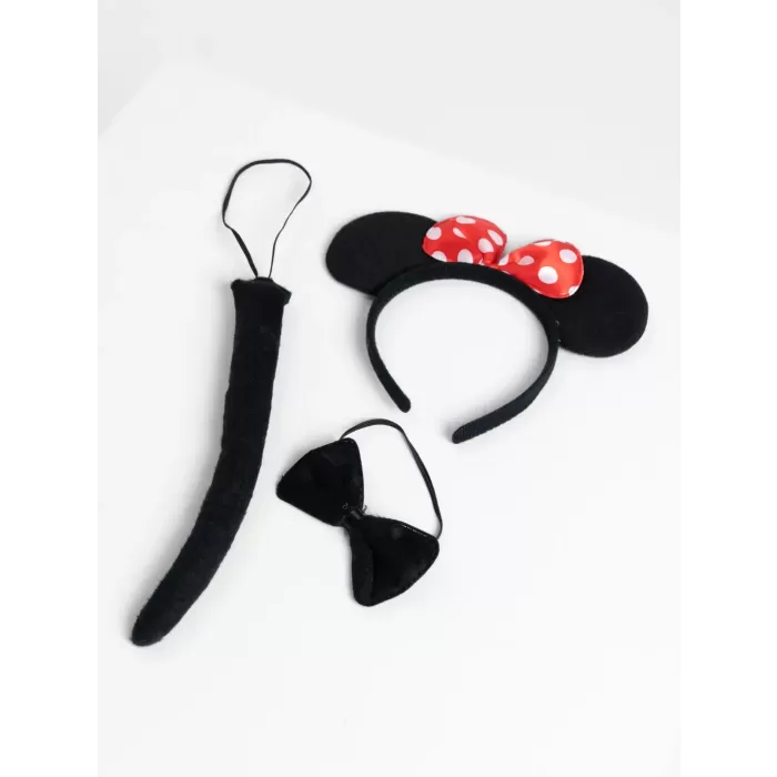  Minnie Mouse Kostüm Seti Taç Kuyruk Papyon Gösteri Seti
