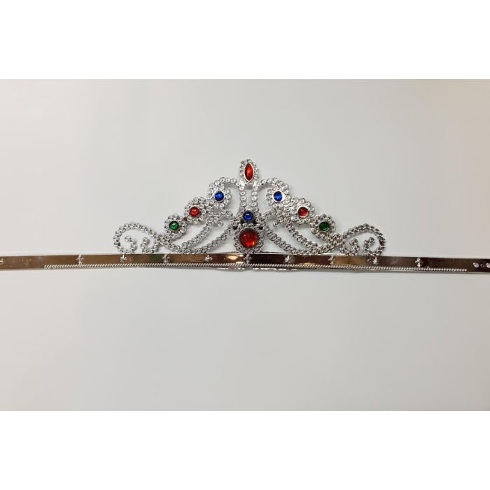 GümüşRenkPlastikPrensesTacıKraliçeTacı60cm