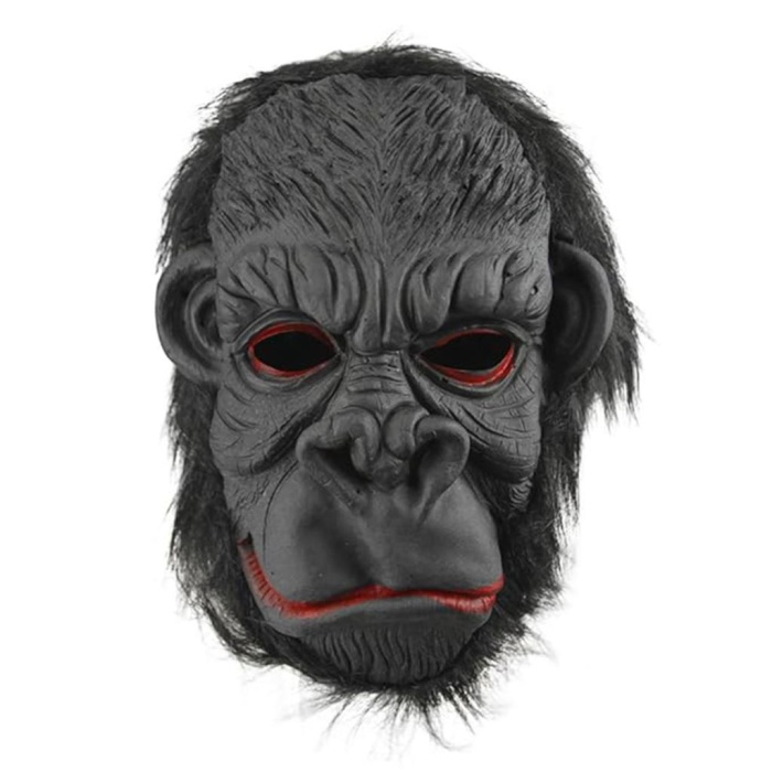   Lateks Goril Maskesi Maymun Maskesi Et Maskesi Orangutan Siyah Saçlı 3 No