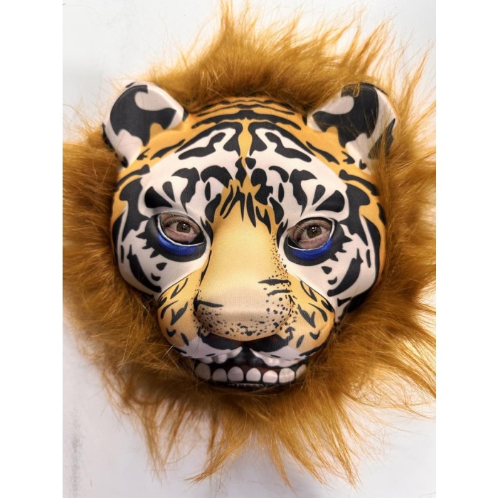 Kahverengi Yeleli Saçlı Peluş Aslan Maskesi Mega Peluş 23 No