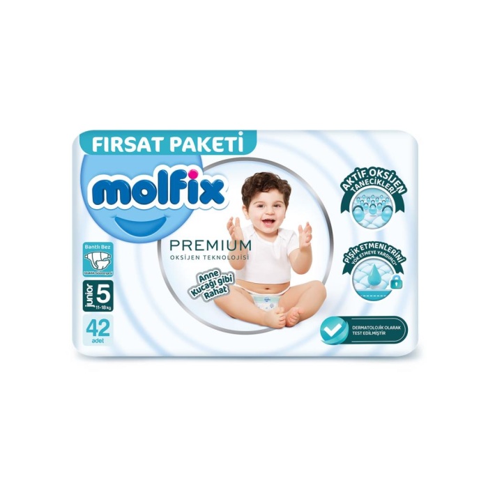 Molfix Premium Bebek Bezi Fırsat Paketi 5 Beden 11-18 Kg 42 Adet