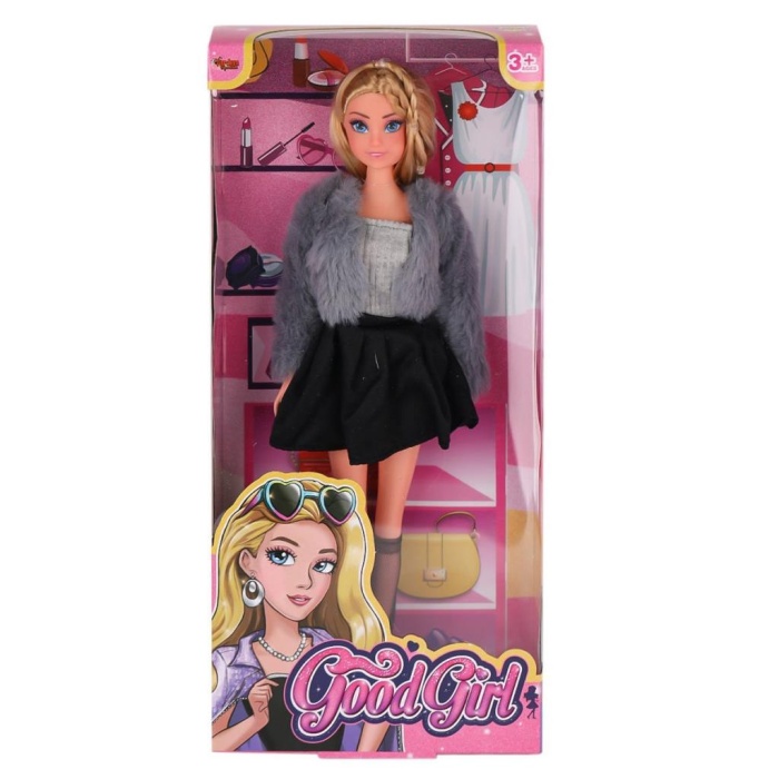 WG-115519-20 Kürk Ceketli Elbiseli Bebek 29 cm  -Vardem Oyuncak