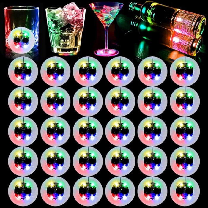 Işıklı Yapışkanlı Bardak Altı Aparatı Ledli 3 Fonksiyonlu 6 cm Çap