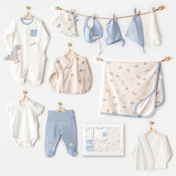 Andywawa AC25911 Newborn Set Dino 10Lu Hastane Çıkışı Beige