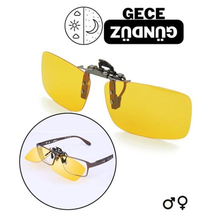 Gece Gündüz Sürüş Gözlük İlavesi Clip-On Polarize