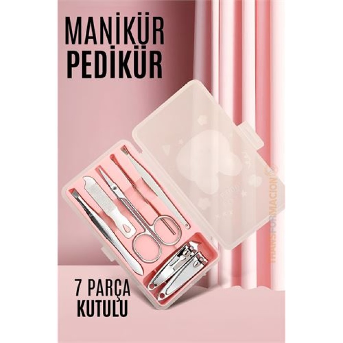 Manikür Pedikür Kiti 7 Parça Kutulu Profesyonel Kit