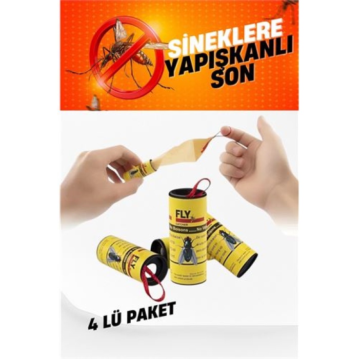 Yapışkanlı Sinek Şeridi Sinek Kapanı 4 ADET