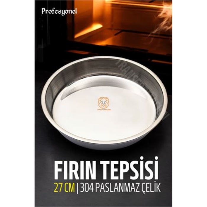 Çelik Fırın Tepsisi 27 cm 304 Paslanmaz Çelik