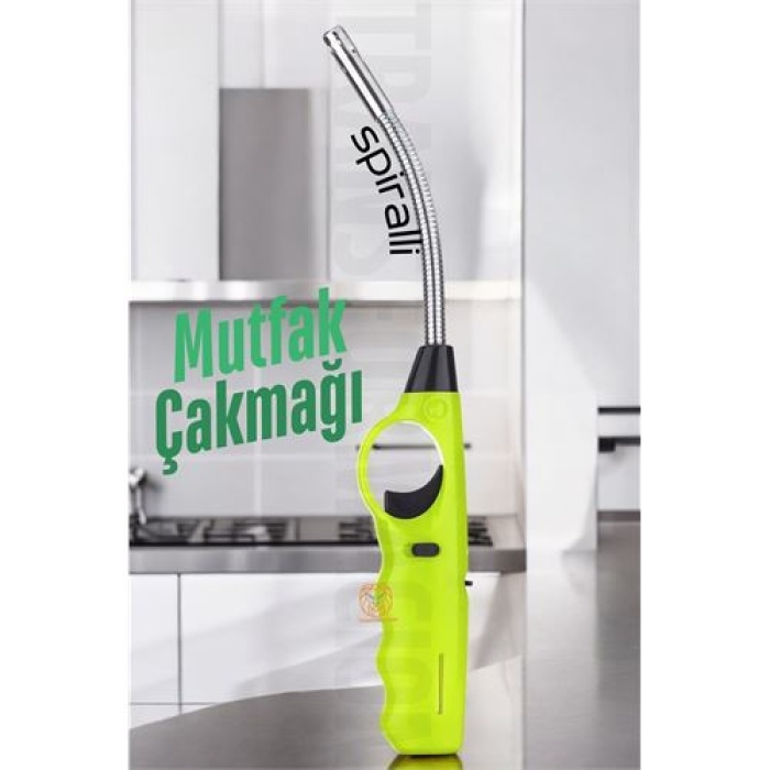 Spiralli Mutfak Çakmağı Barbekü Mangal Mum Çakmağı