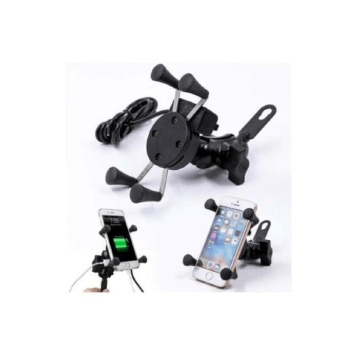 Usb Şarjlı Ayna Bağlantılı Motosiklet Telefon Tutucu Motor Tutacağı - Lisinya