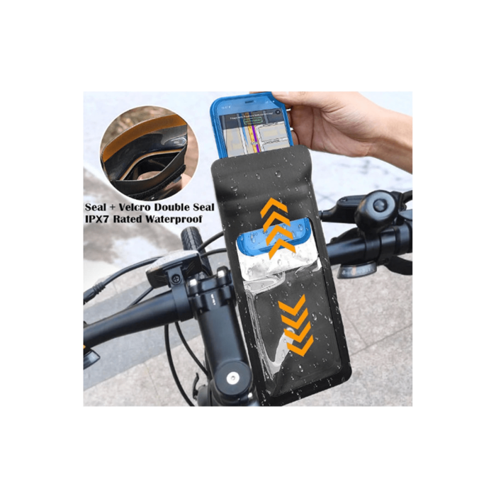 Motosiklet Bisiklet 360° Döndürülebilir Su Geçirmez Telefon Kılıfı Telefon Tutucu 4’’-7.2 İnç - Lisinya