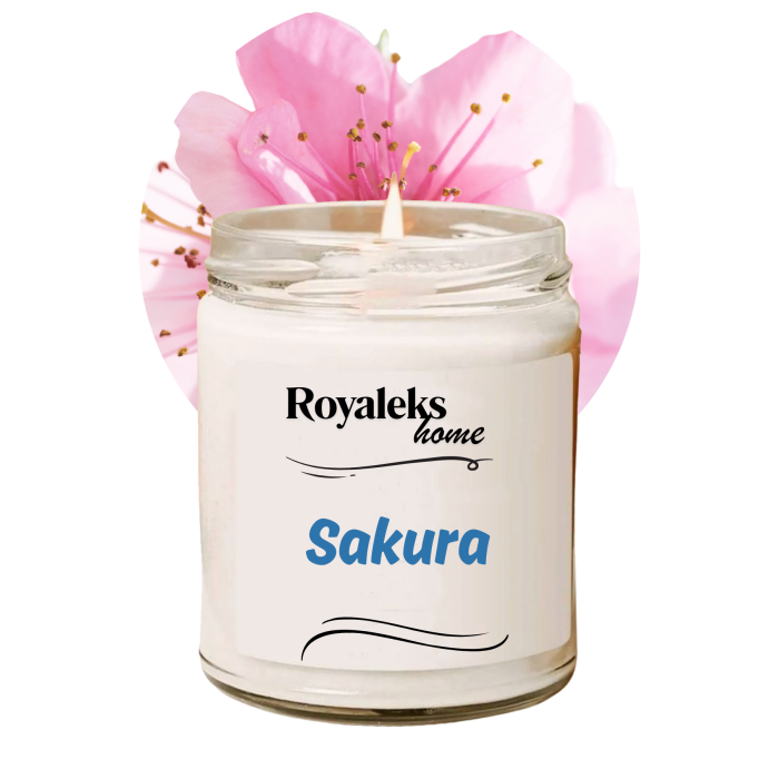 Doğal Özel Seri Kokulu Dekoratif Kavanoz Mum 210 cc - Sakura - RYL
